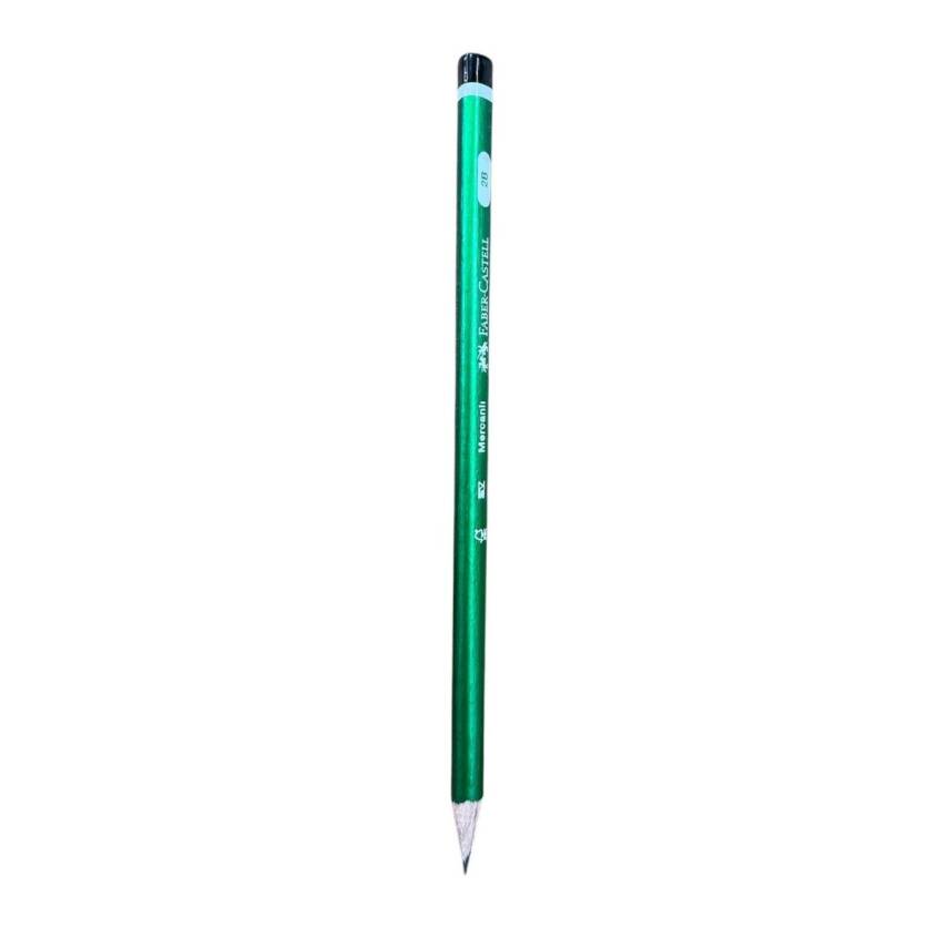 Faber Castell 2B Üçgen Gövdeli Mercanlı Kurşun Kalem-Yeşil - 1