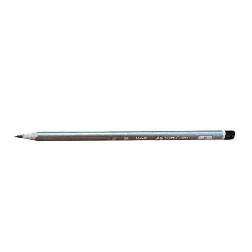 Faber Castell 2b Üçgen Metalik Kurşun Kalem-Gümüş - 1
