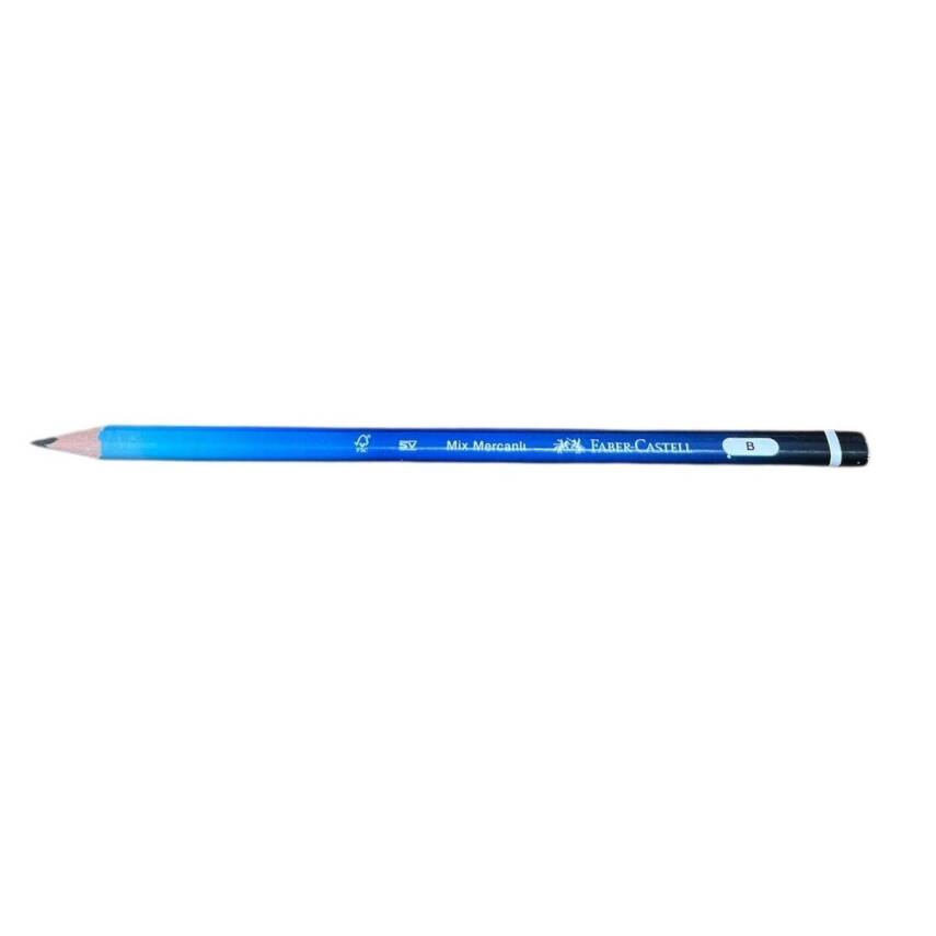 Faber Castell B Üçgen Mix Mercanlı Kurşun Kalem-Mavi - 1