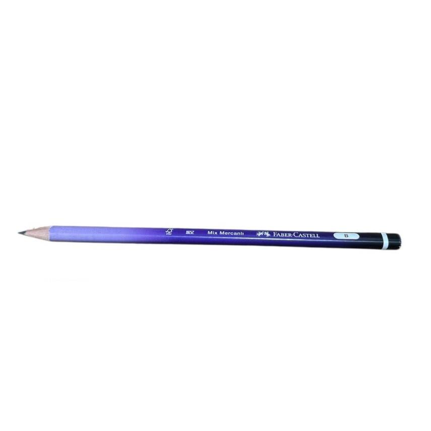 Faber Castell B Üçgen Mix Mercanlı Kurşun Kalem-Mor - 1