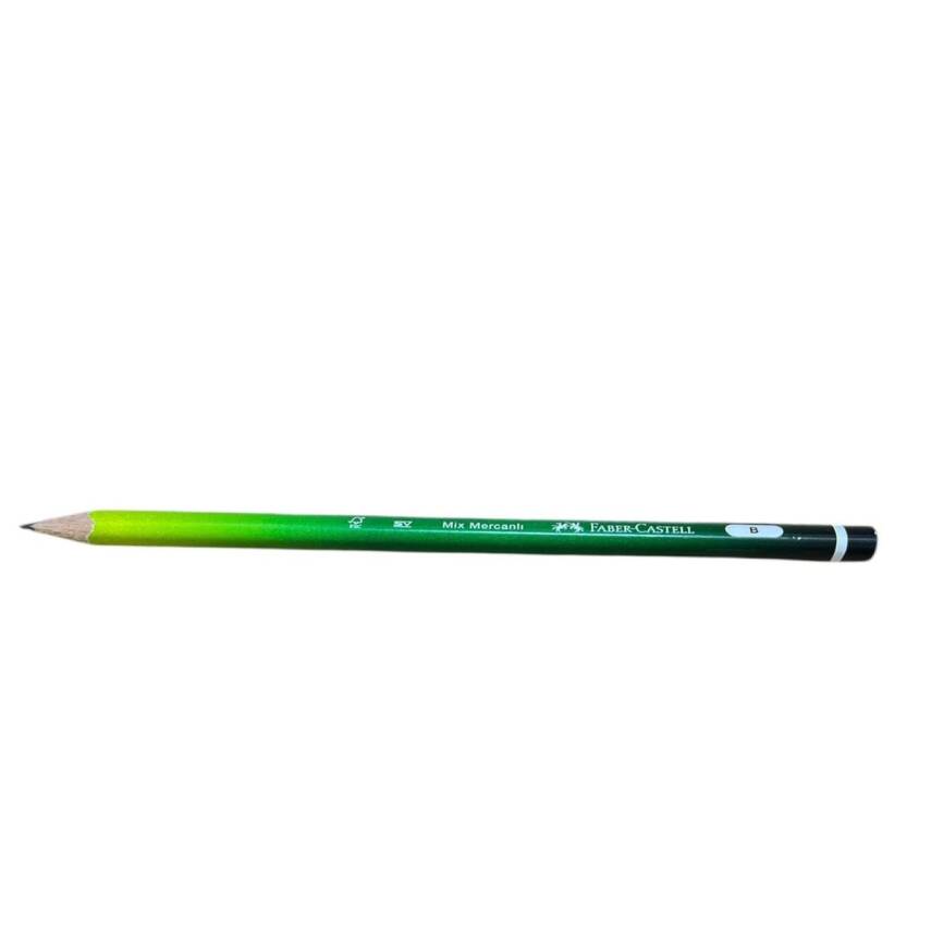 Faber Castell B Üçgen Mix Mercanlı Kurşun Kalem-Yeşil - 1