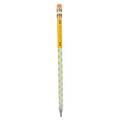 Faber Castell Çiçekli Silgili Kurşun Kalem-Turuncu