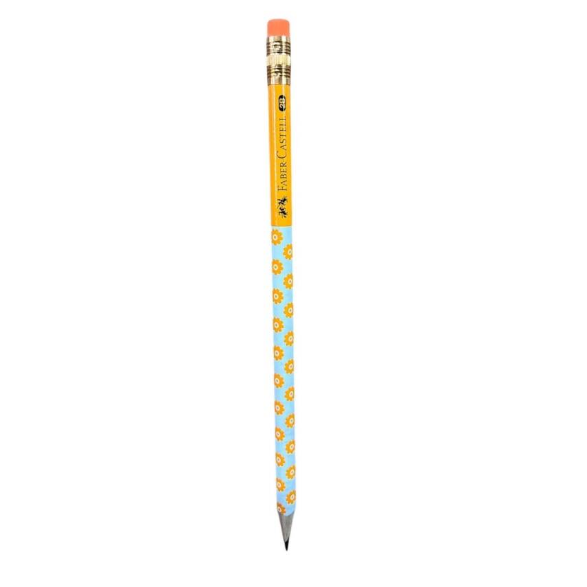 Faber Castell Çiçekli Silgili Kurşun Kalem-Turuncu - 1