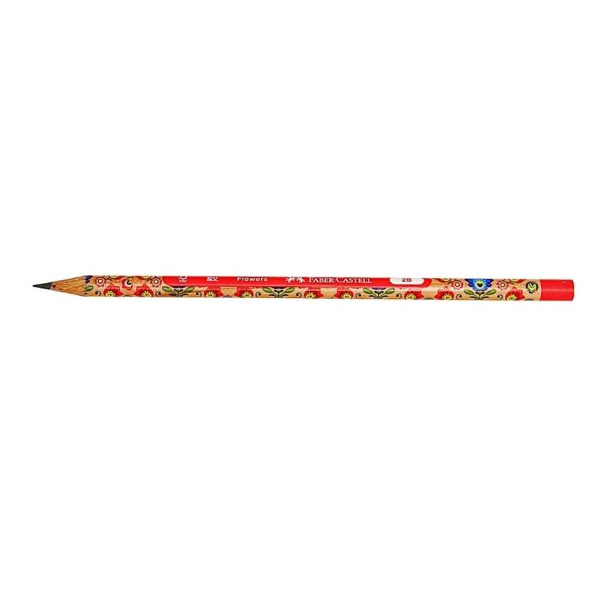 Faber Castell Flowers Kurşun Kalem 2b-Kırmızı - 1