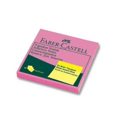 Faber Castell Pembe Yapışkanlı Notluk 75*75 mm
