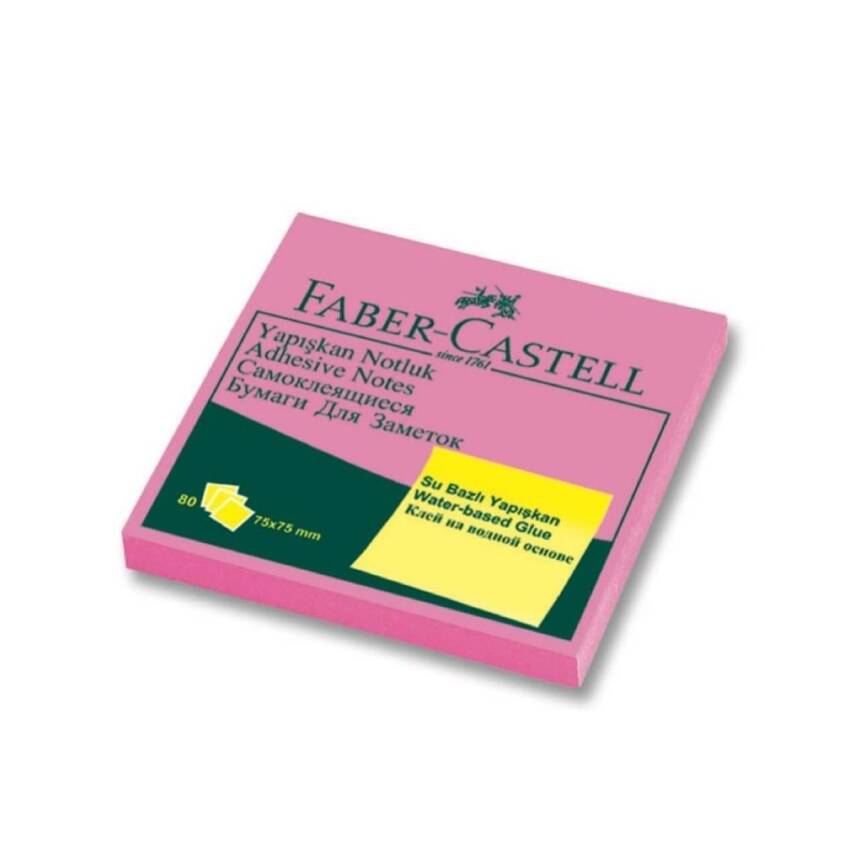 Faber Castell Pembe Yapışkanlı Notluk 75*75 mm - 1