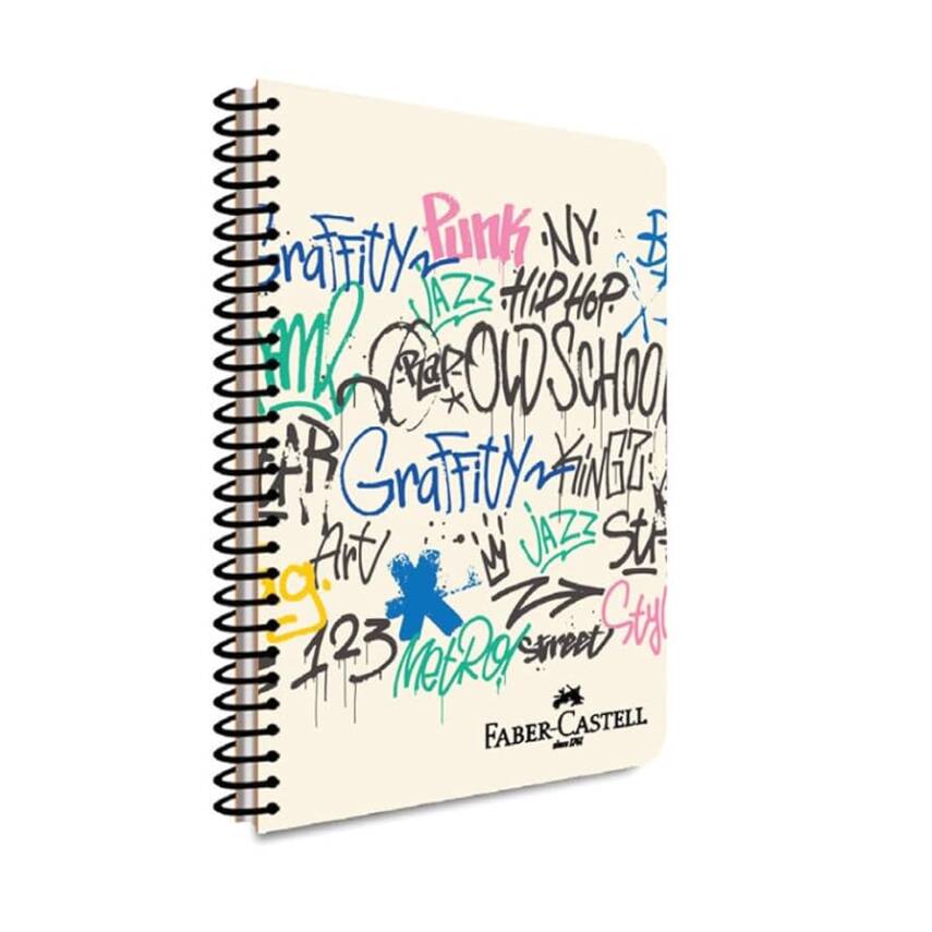 Faber Castell Pp Kapak Grafiti Spiralli Defter 100 Yp Kareli 5075 000430-Punk - 1
