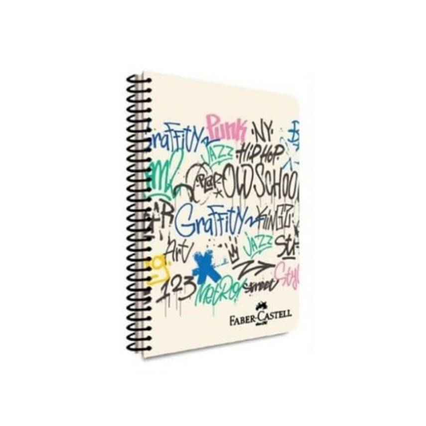 Faber Castell Pp Kapak Grafiti Spiralli Defter 80 Yp Kareli 5075 000428-Grafiti - 1