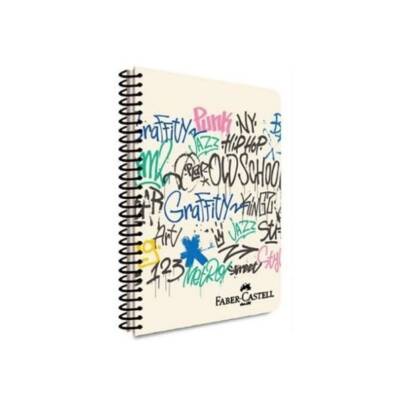 Faber Castell Pp Kapak Grafiti Spiralli Defter 80 Yp Kareli 5075 000428-Grafiti