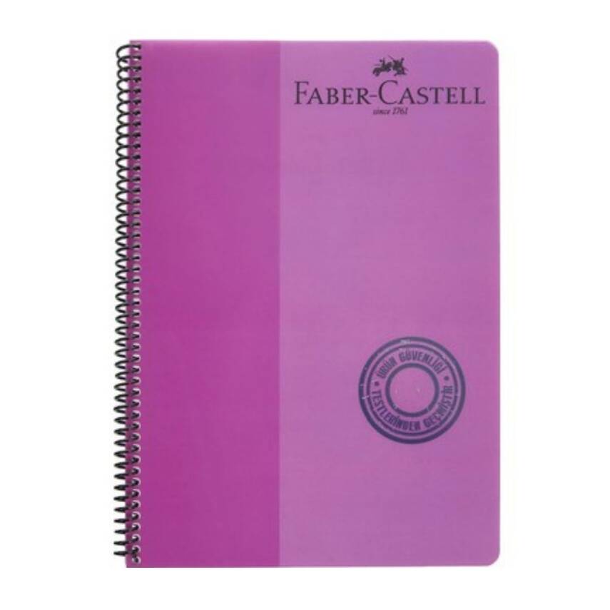 Faber Castell Pp Kapak Spiralli Çizgili 80 Yp. 5075 000127-Mor - 1