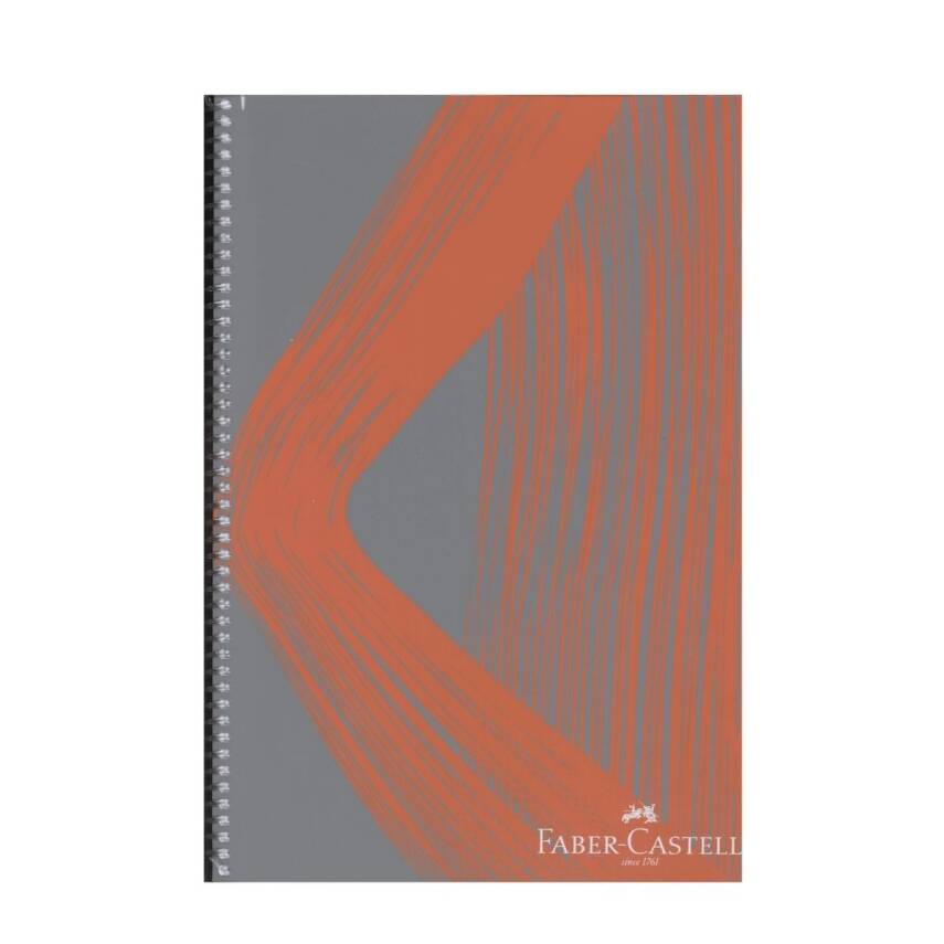 Faber Castell PP Kapak Waves Spiralli 120 Yp Çizgili-Turuncu - 1