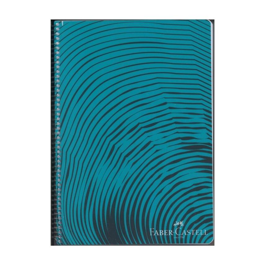 Faber Castell PP Kapak Waves Spiralli 120 Yp Çizgili-Yeşil - 1