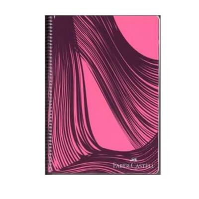 Faber Castell Pp Kapak Waves Spiralli Defter 80 Yp Çizgili 5075 000434-Pembe