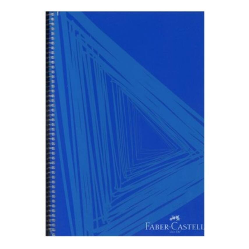 Faber-Castell Waves A4 Pp Kapak Spiralli Defter Kareli 100 Yaprak 5075 00043-Mavi - 1