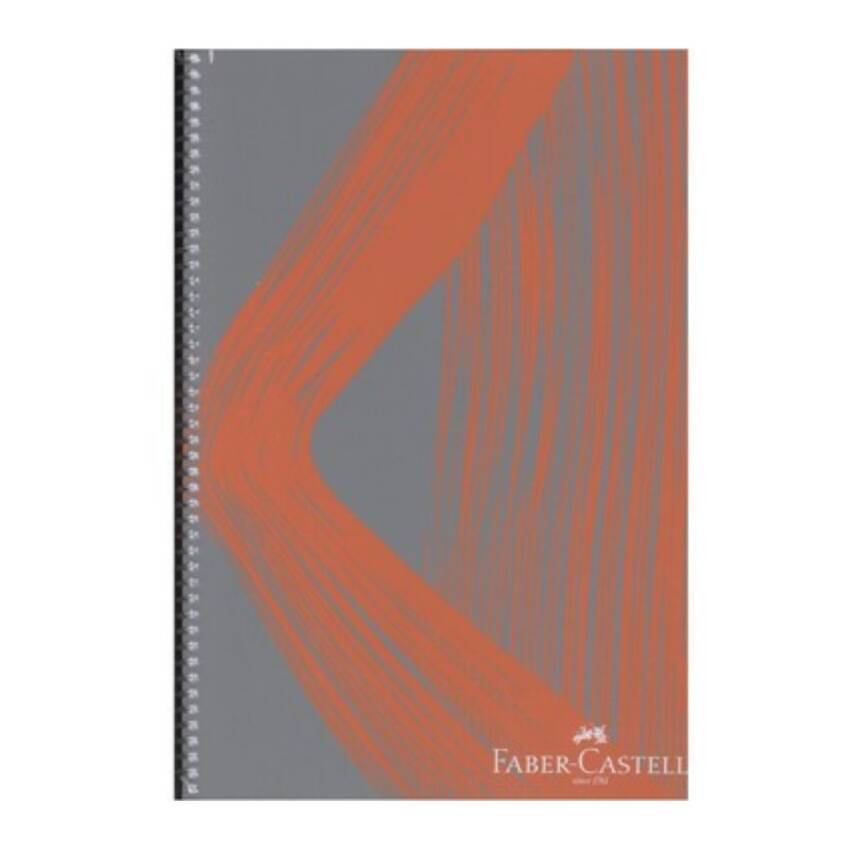 Faber-Castell Waves A4 Pp Kapak Spiralli Defter Kareli 100 Yaprak 5075 000437-Turuncu - 1