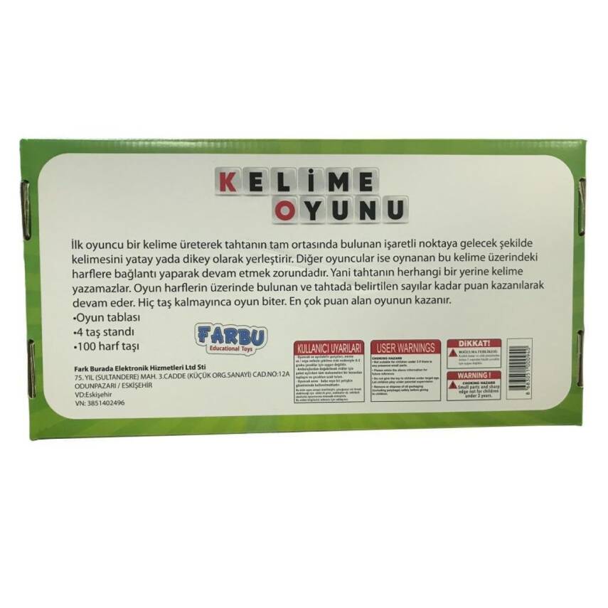 Farbu Oyuncak Kelime Üretme Oyunu 0940 - 2