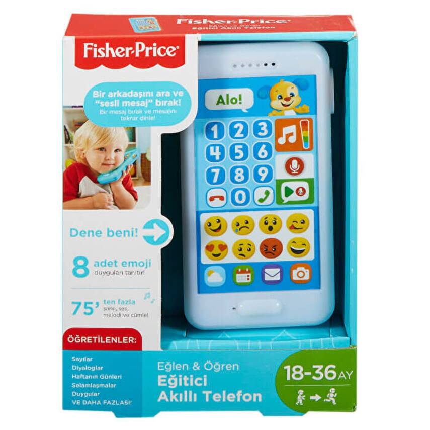 Fisher-Price Eğlen Öğren İnteraktif Akıllı Telefon Türkçe Emojili FPR25 - 1