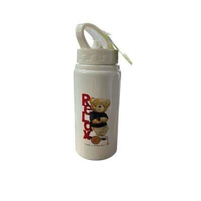 Fixpoint 500ml Alüminyum Desenli Matara P-1902-Beyaz