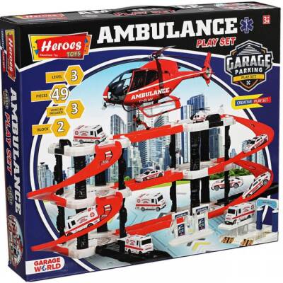Hereos Toys Üç Katlı Çift Blok Ambulans Ern-2030