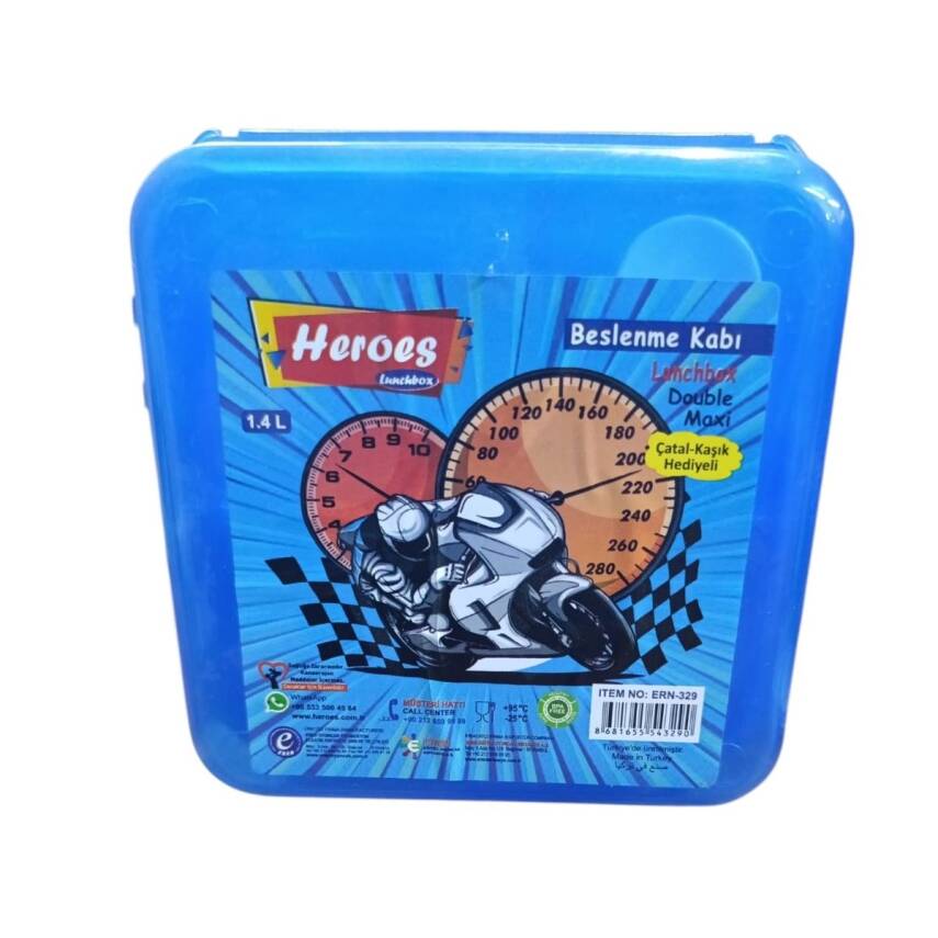 Heroes Double Maxi Beslenme Kabı ERN-329-Mavi Motor - 1