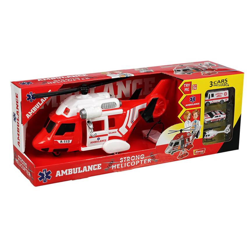 Heroes Toys Helikopter Ambulans Seti Arabalı Ern-2004 - 1