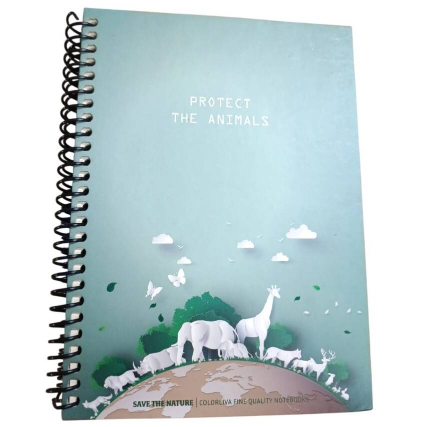 İleri Grup Save The Nature Sert Kapak 17*24 72 Yp Çizgili Defter-Yeşil - 1