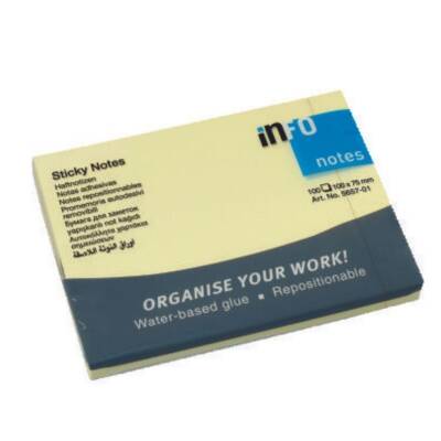 İnfo Notes 125x75 Mm Yapışkanlı Notluk 100 Syf Sarı
