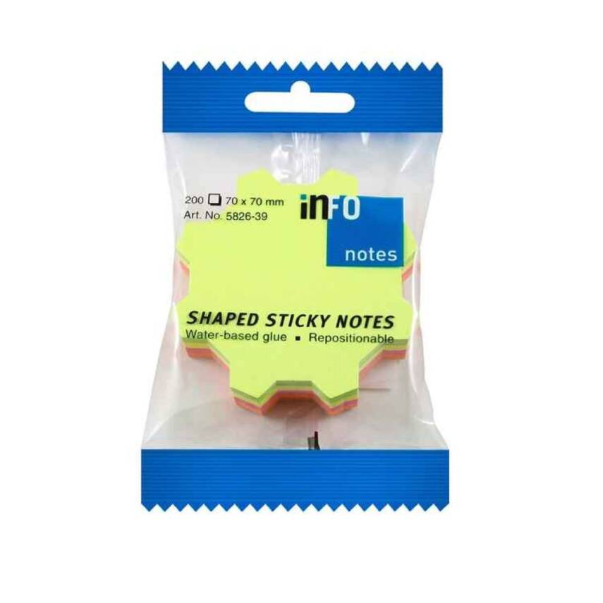 İnfo Notes 68x68Mm Yapışkanlı Notluk Renkli Dişli 200 Syf - 1