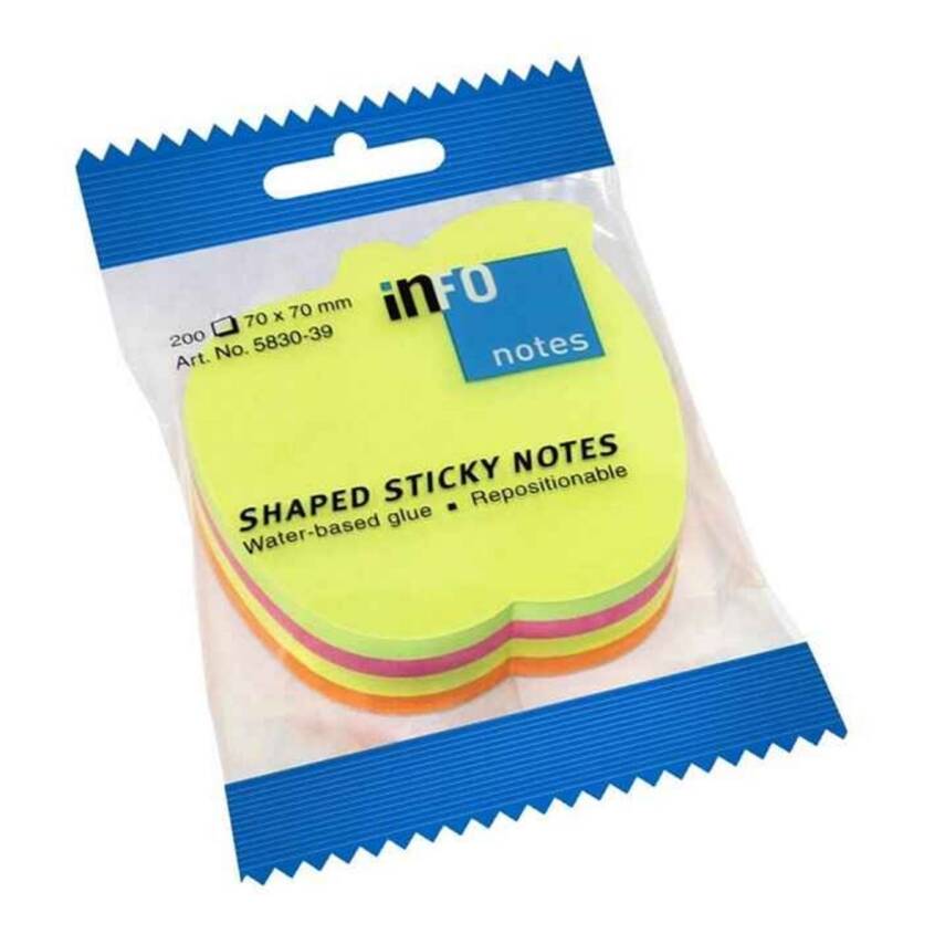 İnfo Notes 68x68Mm Yapışkanlı Notluk Renkli Elma 200 Syf - 1