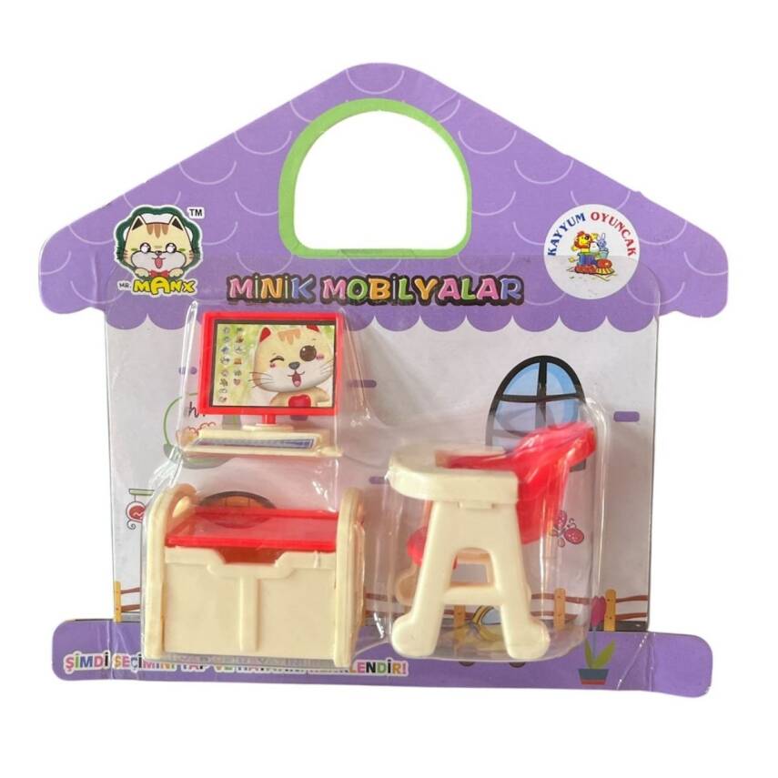 Kayyum Oyuncak Minik Mobilyalar Hy-065abcd-Mor Kartelalı - 1