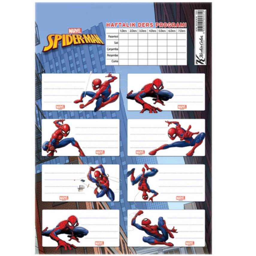 Keskin Color Marvel Örümcek Adam Okul Etiketi - 1
