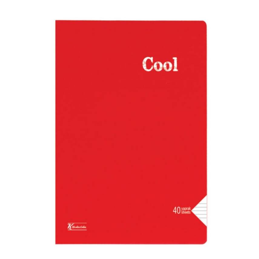 KeskinColor A5 PP KP Dikişli 40 Yp Kareli Defter-Kırmızı - 1