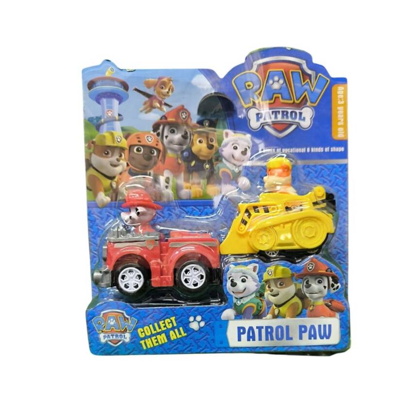 Kids Oyuncak Arabalı Paw Patrol Seti A1-Kırmızı Sarı - 1