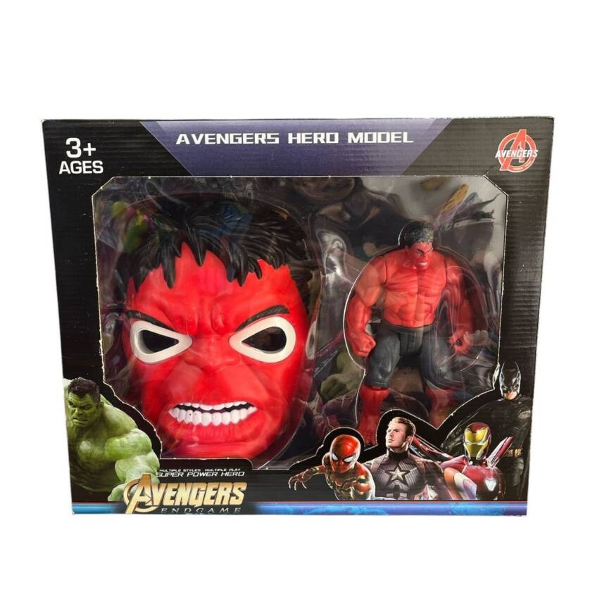 Kids Oyuncak Hulk Işıklı Maske Ve Figür Seti 2156-Hm-Kırmızı - 1