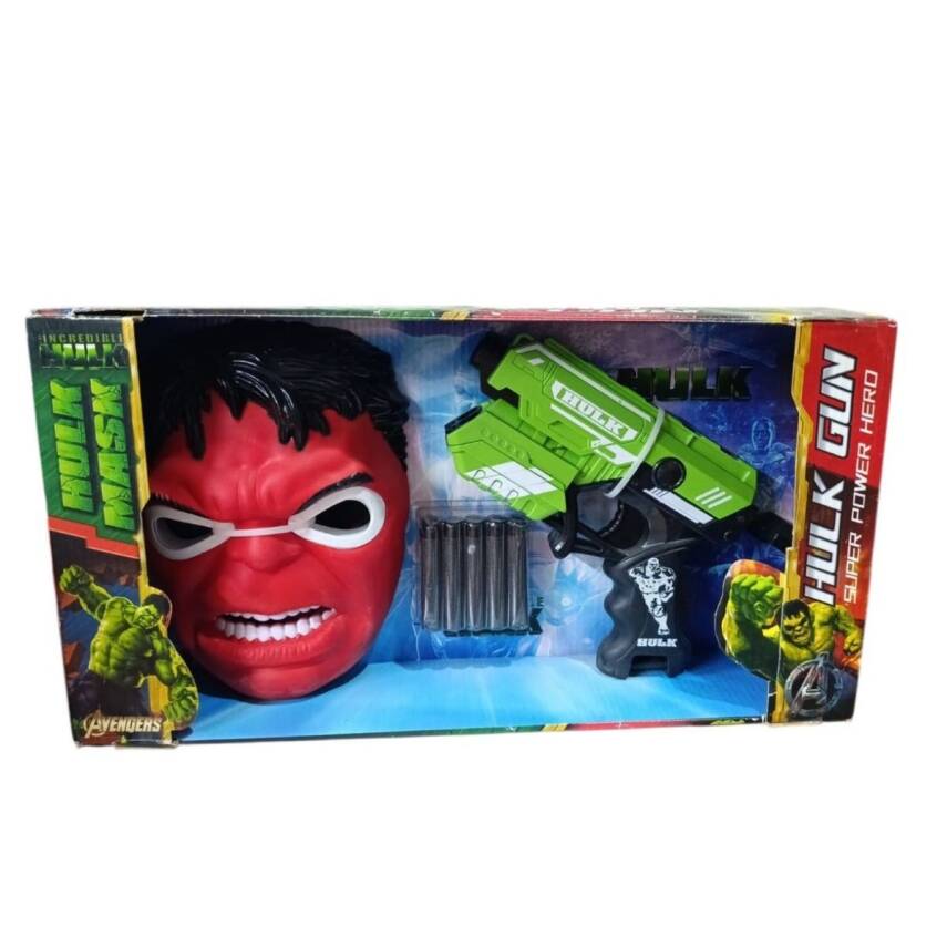 Kids Oyuncak Nerf Silah Ve Hulk Maske 2156-10-Kırmızı - 1