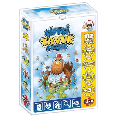 Kidsan 112 Parça Çiftçi Tavuk Puzzle - 2