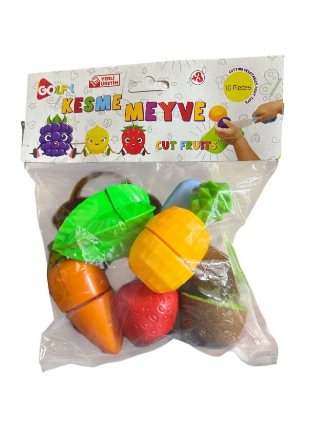 King Toys Meyve ve Sebze Kesme Seti 16 Parça 0340-Kivili - 1