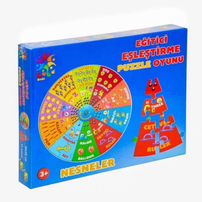 Laço Kids Eğitici Eşleştirme Puzzle Oyunu 41 Parça Nesneler LC021 - 1