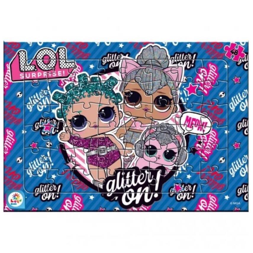 Laço Kids LOL Surprise Glitter On 48 Parça Frame Puzzle LOL7597 - 1