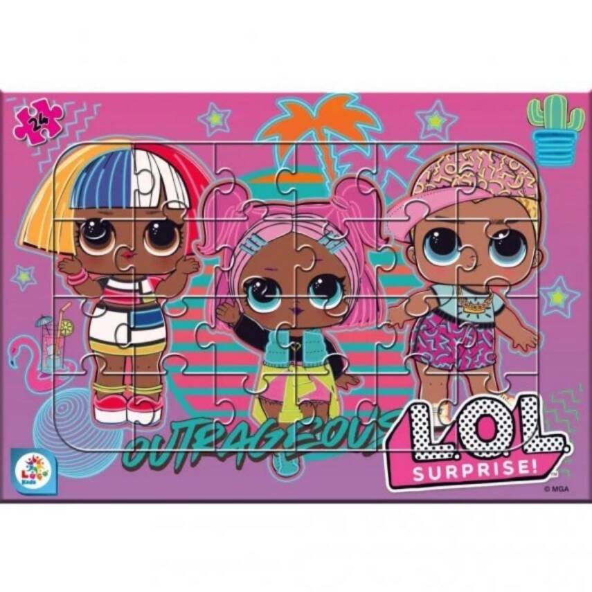 Laço Kids LOL Surprise Outrageous 24 Parça Frame Puzzle LOL7595 - 1