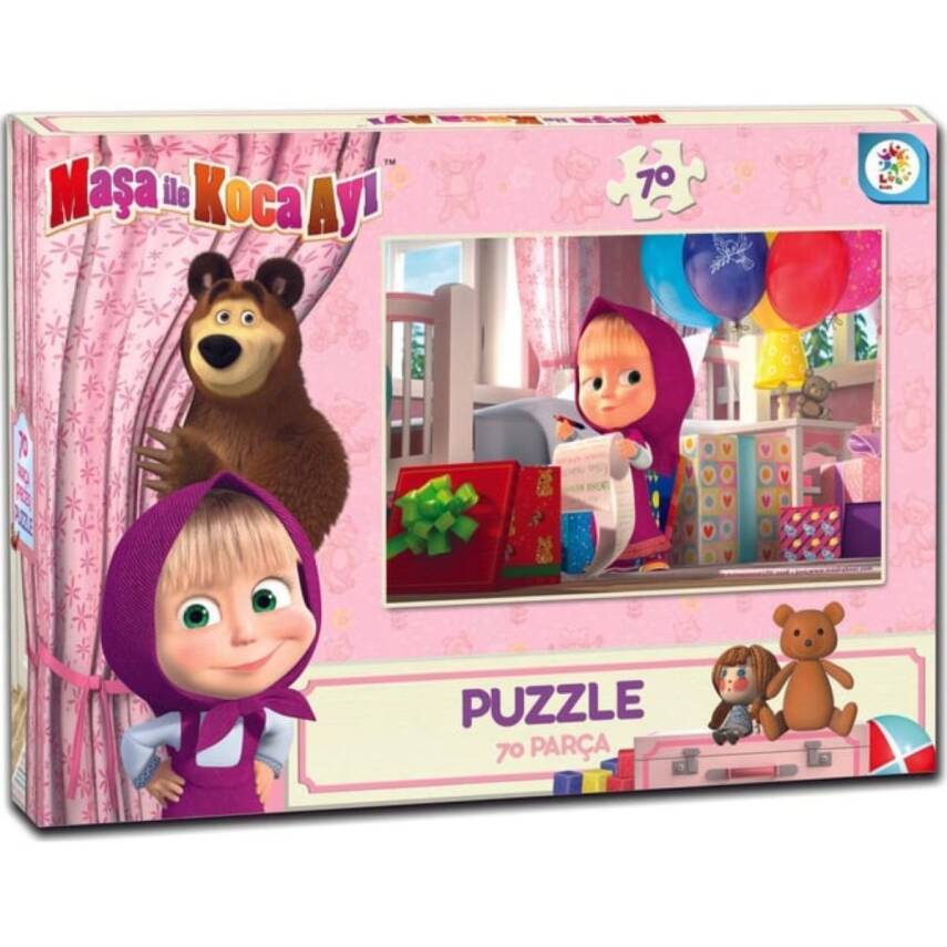 Laço Kids Masha ile Koca Ayı 70 Parça Kutu Puzzle MB7541 - 1