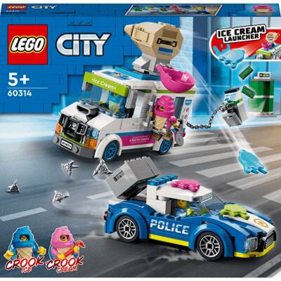 LEGO® City Dondurma Kamyonu Polis Takibi 317 Parça Yapım Seti 60314