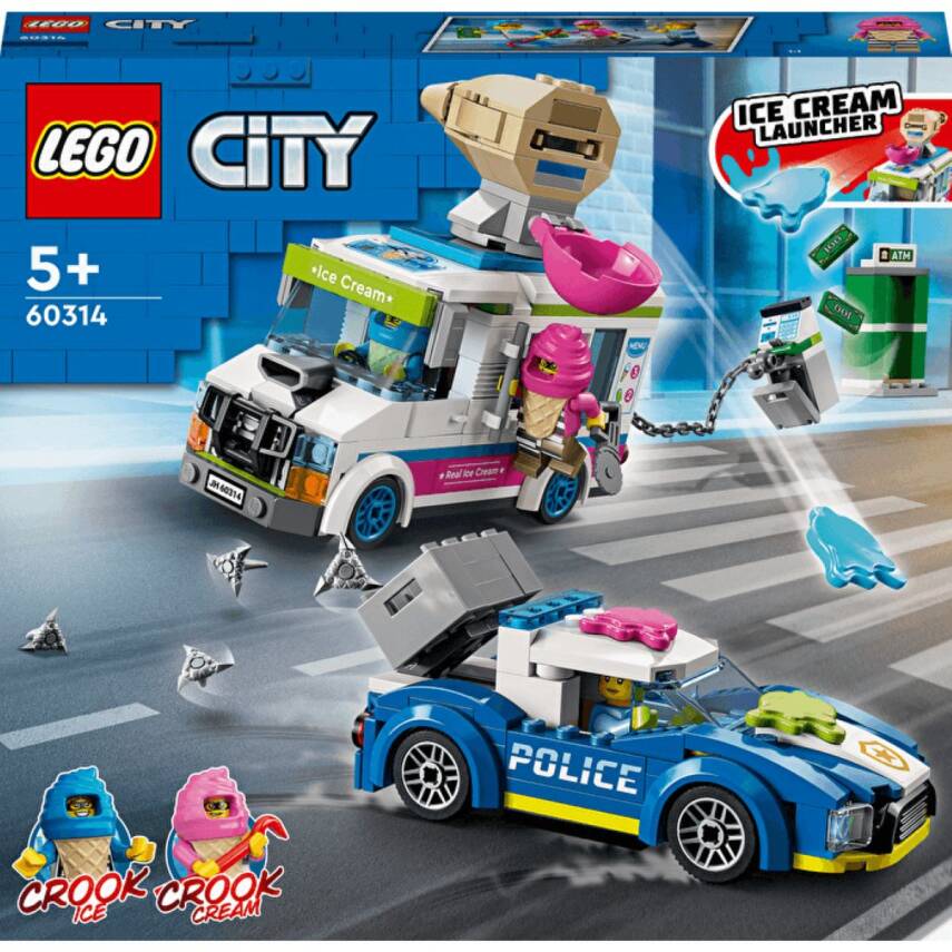LEGO® City Dondurma Kamyonu Polis Takibi 317 Parça Yapım Seti 60314 - 1