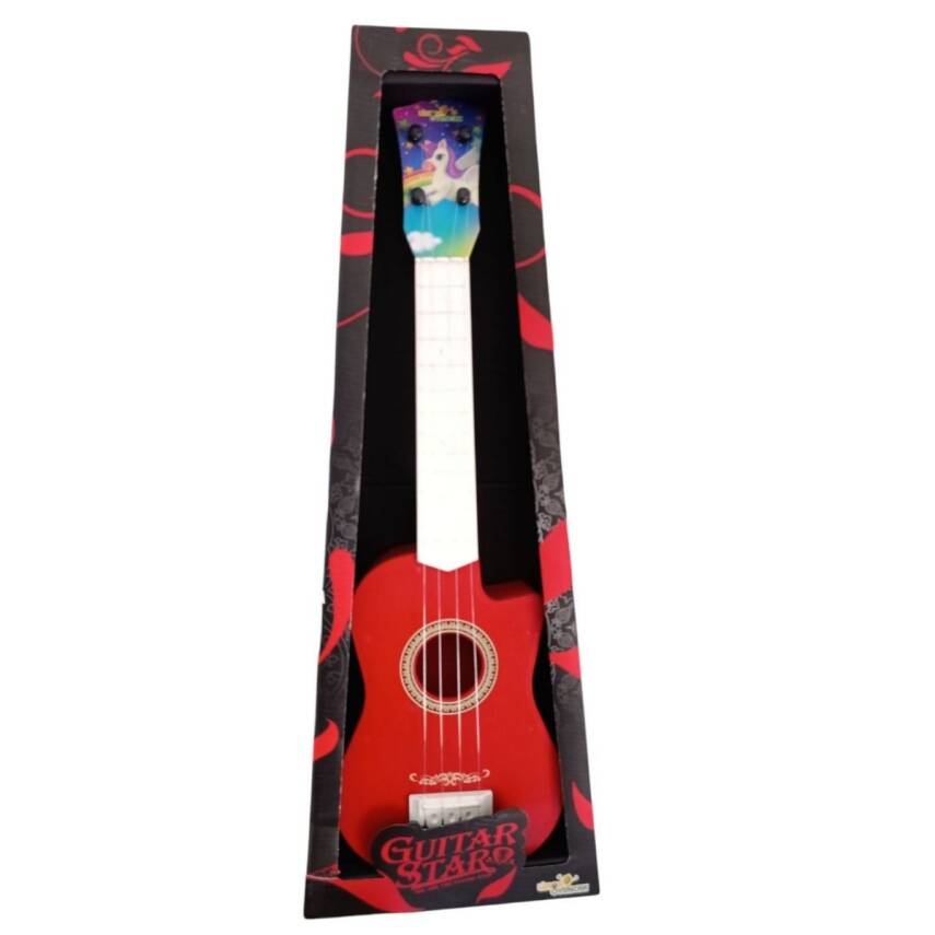 Limon Oyuncak Kutulu Baskılı Gitar Lmn156-Kırmızı - 1