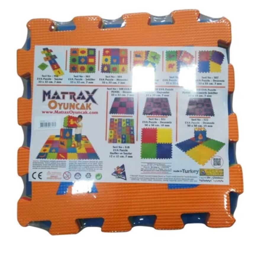 Matrax Oyuncak Eva Puzzle 33X33 Cm X7mm Harf Seti Yer Matı - 1
