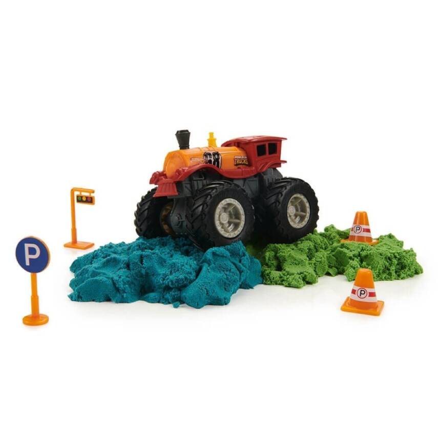 Mattel Hot Wheels Monster Trucks Kınetik Kum Oyun Seti HHJ36 - 3