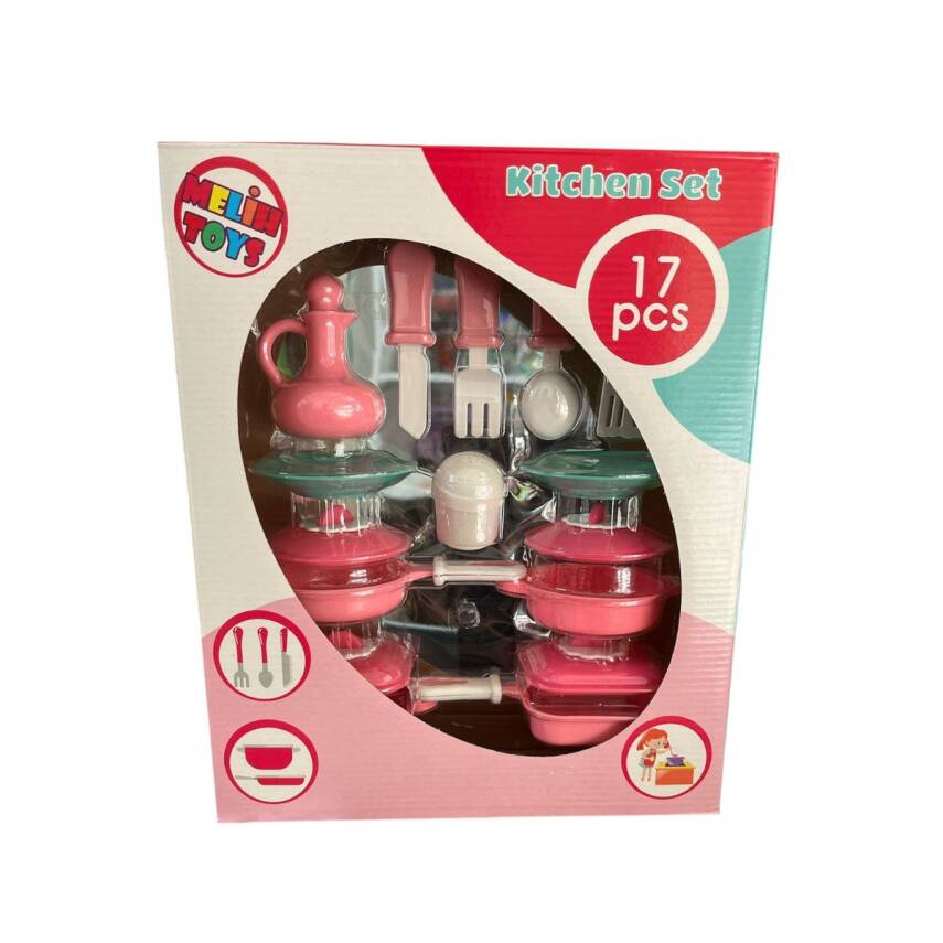 Melih Toys 17 Parça Kutulu Mutfak Seti 05-Pembe - 1