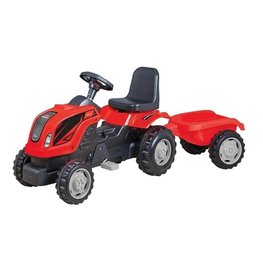 Micromax Pedallı Römorklu Kırmızı Traktör - 1