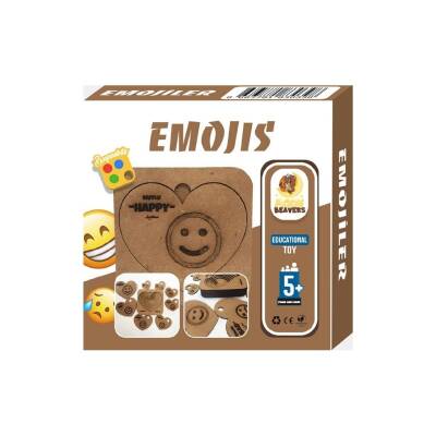 Moon Beavers Boyanabilir Ahşap Emojiler Eğitici Oyuncak
