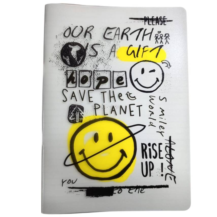 My Note Smiley 40 Yp Çizgili Defter Smiley6020-Ç-Gri Sarı - 1